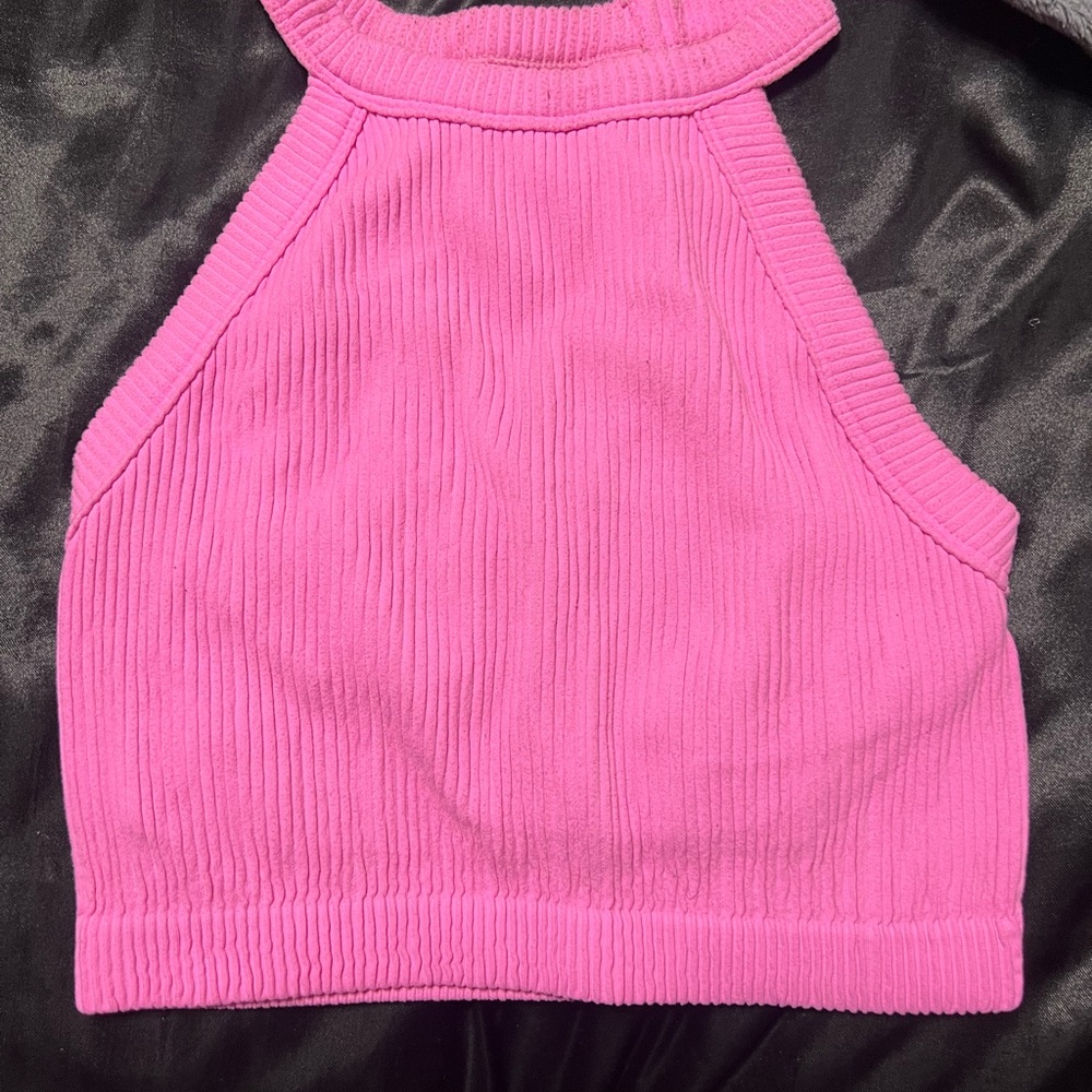 Aerie Bright Pink Ribbed Top